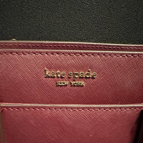 Kate Spade Burgandy Zip Top Closure Purse. Like New. - Picture 4 of 6